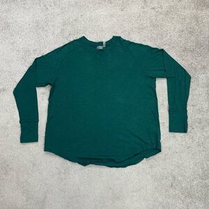 Zella Womens Crew Neck Raglan Sleeve Pullover Athletic Shirt Green Medium NWOT